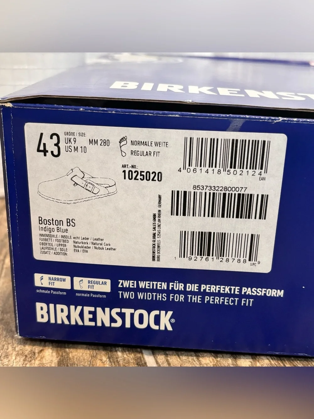 Birkenstock Boston Clog Indigo Blue EU 43 Mens 10